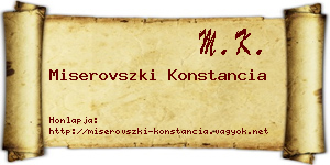 Miserovszki Konstancia névjegykártya